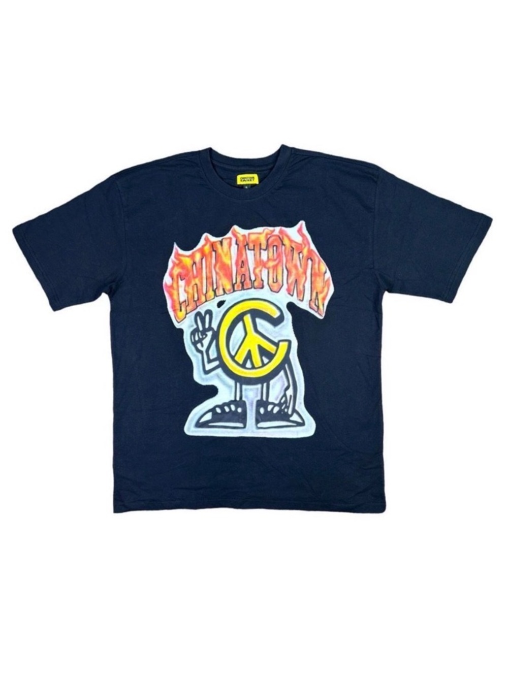 Chinatown Market Peace Guy Flame Arc Tee - Black - Size XL